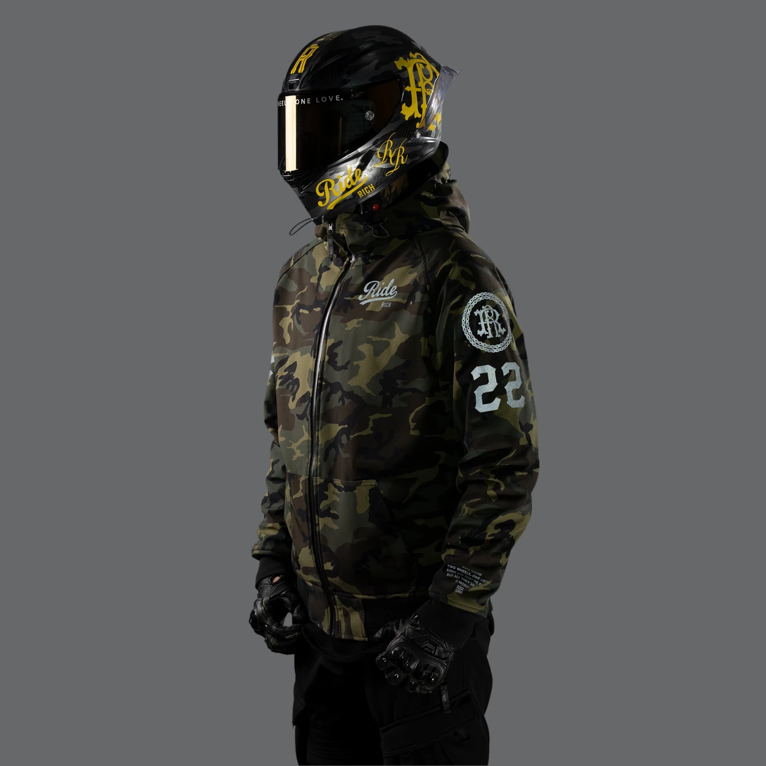 Ride Rich Regency™ Armoured Softshell Hooded Jacket {Squad/Woodland Camo} 6 Ride Rich Regency™ Armoured Softshell Hooded Jacket {Squad/Woodland Camo}