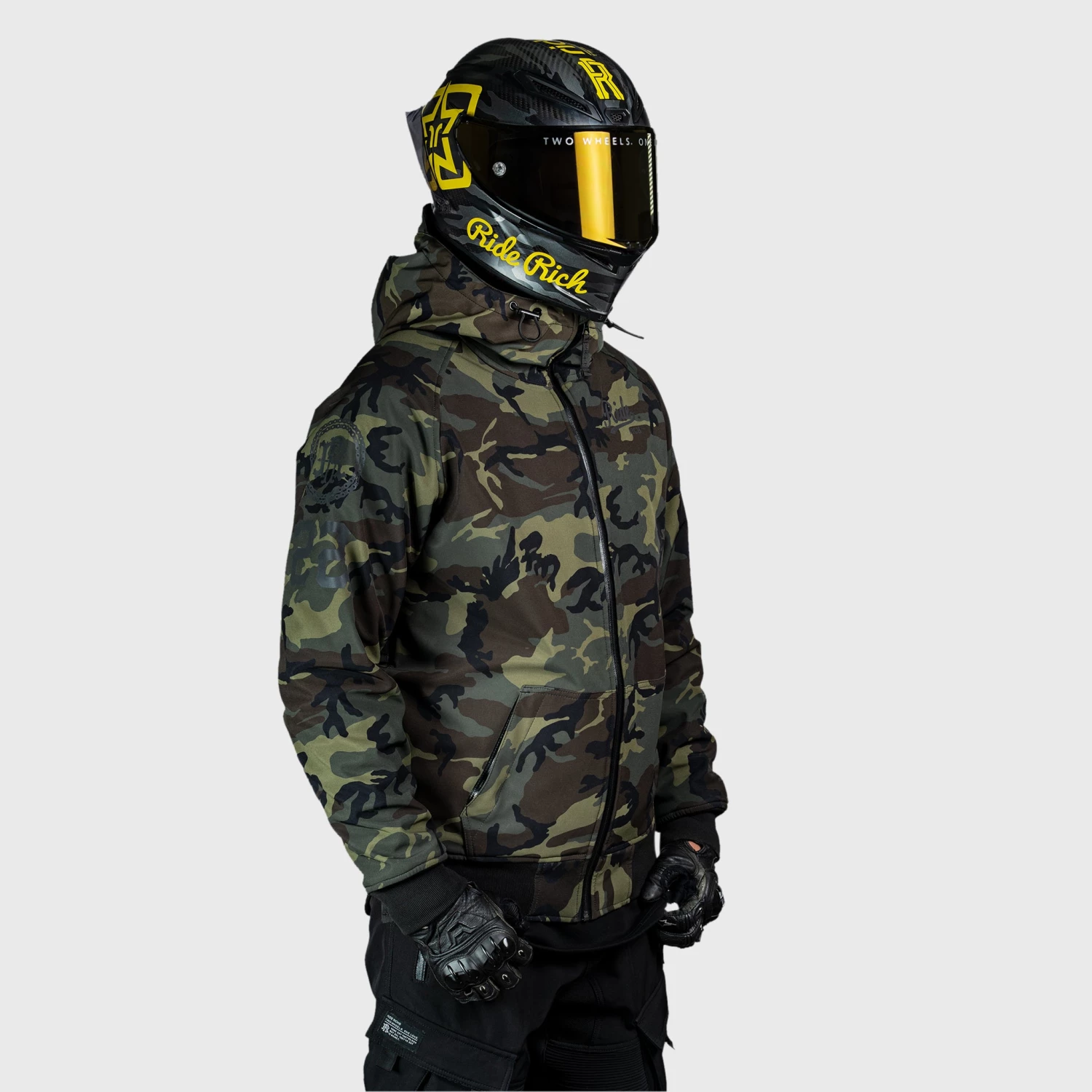 Ride Rich Regency™ Armoured Softshell Hooded Jacket {Squad/Woodland Camo} 11 Ride Rich Regency™ Armoured Softshell Hooded Jacket {Squad/Woodland Camo}
