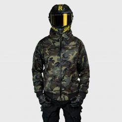 Ride Rich Regency™ Armoured Softshell Hooded Jacket {Squad/Woodland Camo}