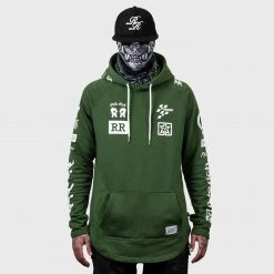 Ride Rich Branded V2 Scoop Pullover Hoodie {Military Green} Premium Collection