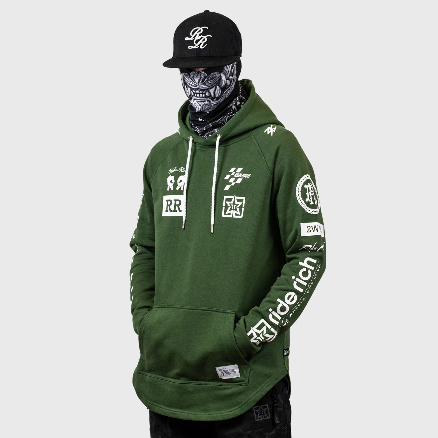 Ride Rich Branded V2 Scoop Pullover Hoodie {Military Green} Premium Collection 4 Ride Rich Branded V2 Scoop Pullover Hoodie {Military Green} Premium Collection