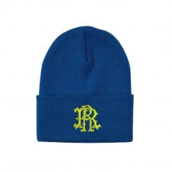 Ride Rich Filigree Knit Beanie {Blue/Yellow} Accessories