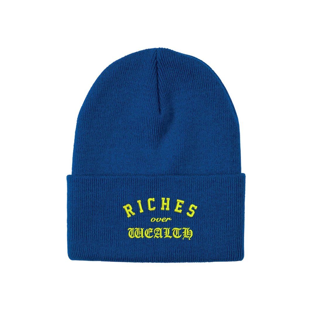 Ride Rich Accessories Riches Over Wealth Knit Beanie {Blue/Yellow} 3 Ride Rich Accessories Riches Over Wealth Knit Beanie {Blue/Yellow}