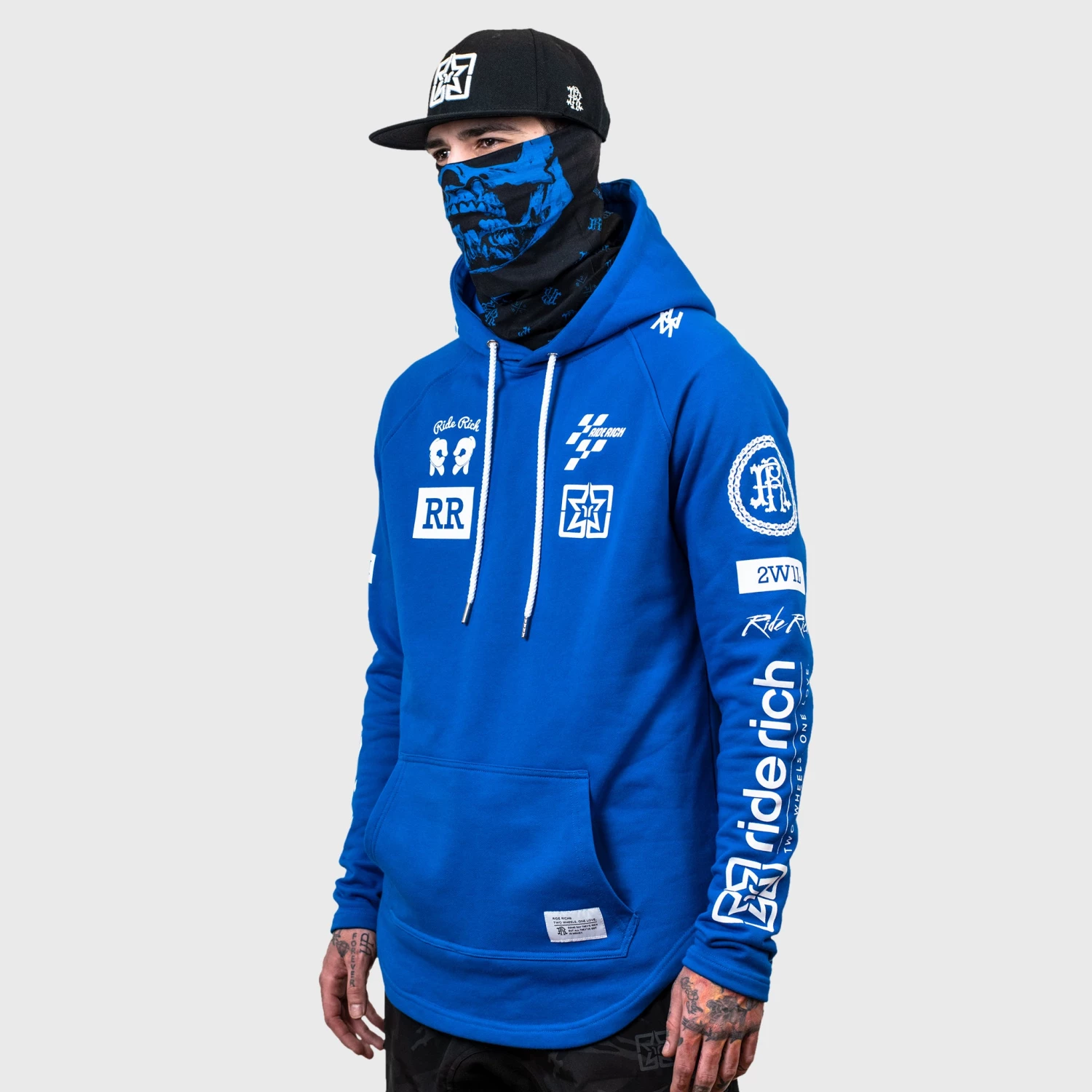 Ride Rich Branded V2 Scoop Pullover Hoodie {Blue} Premium Collection 4 Ride Rich Branded V2 Scoop Pullover Hoodie {Blue} Premium Collection