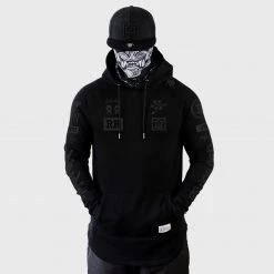 Ride Rich Premium Collection Branded V2 Scoop Pullover Hoodie {Black On Black}