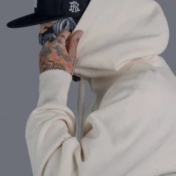 Ride Rich 2W1L Embroidered Pullover Hoodie {Natural}