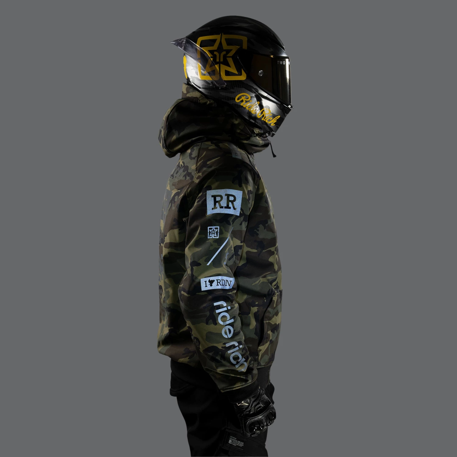 Ride Rich Regency™ Armoured Softshell Hooded Jacket {RR GP/Woodland Camo} New Arrivals 8 Ride Rich Regency™ Armoured Softshell Hooded Jacket {RR GP/Woodland Camo} New Arrivals