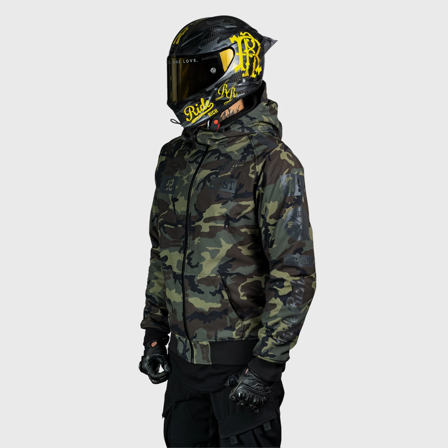 Ride Rich Regency™ Armoured Softshell Hooded Jacket {RR GP/Woodland Camo} New Arrivals 17 Ride Rich Regency™ Armoured Softshell Hooded Jacket {RR GP/Woodland Camo} New Arrivals