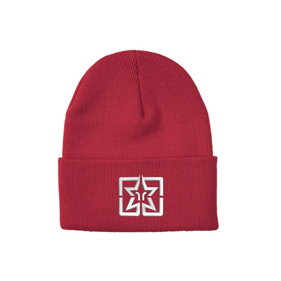 Ride Rich Emblem Knit Beanie {Red} 3 Ride Rich Emblem Knit Beanie {Red}