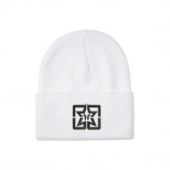 Accessories Ride Rich Emblem Knit Beanie {White}