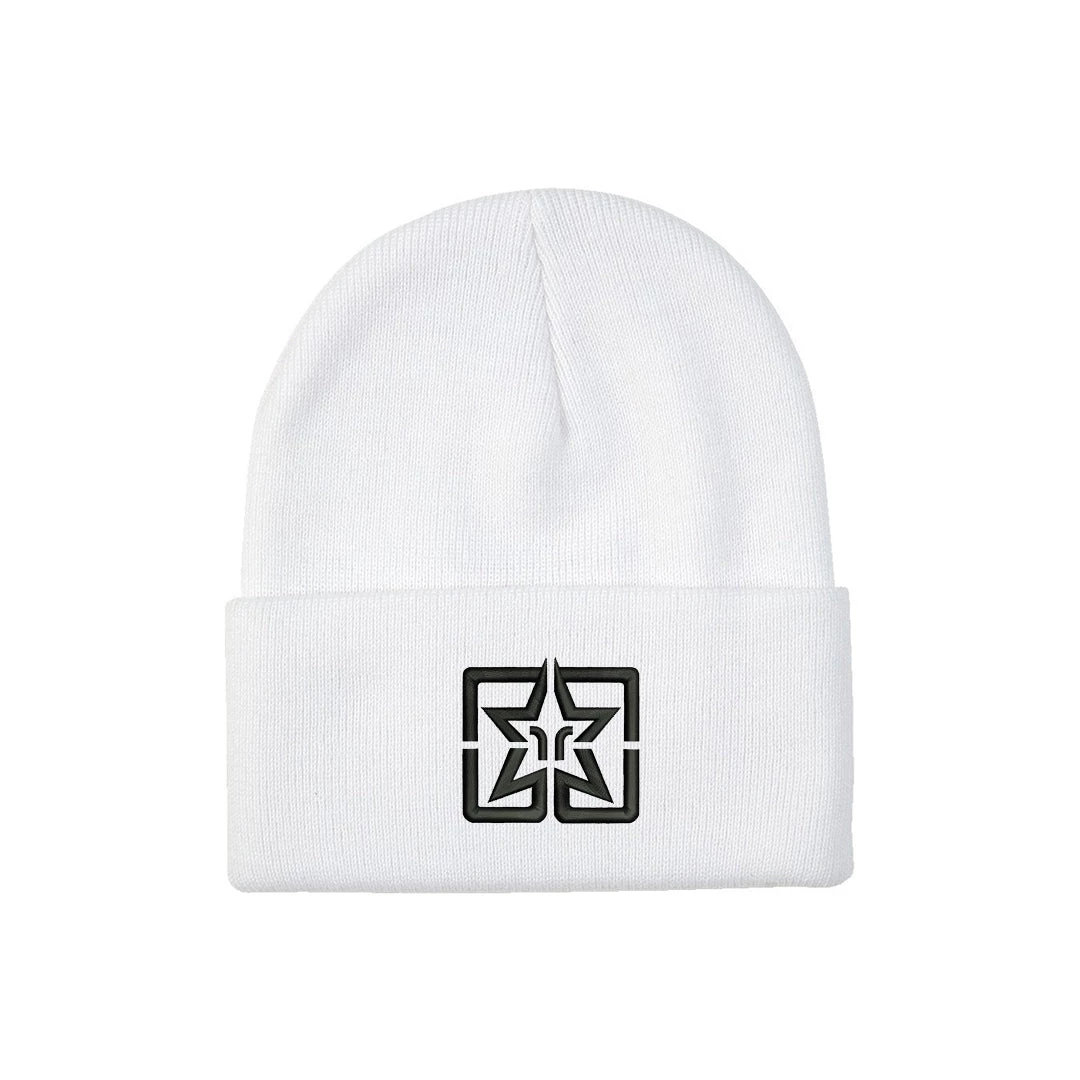 Accessories Ride Rich Emblem Knit Beanie {White} 3 Accessories Ride Rich Emblem Knit Beanie {White}