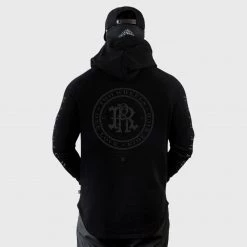 Ride Rich RR Filigree & Chains Scoop Pullover Hoodie {Black On Black} Premium Collection