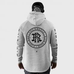Ride Rich RR Filigree & Chains Scoop Pullover Hoodie {Heather Grey}