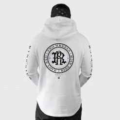 Ride Rich RR Filigree & Chains Scoop Pullover Hoodie {White}