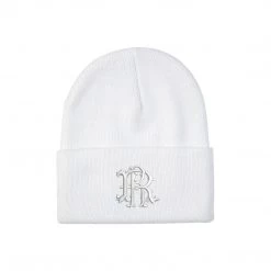 Ride Rich Filigree Knit Beanie {White}