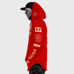 Ride Rich RR GP Scoop Pullover Hoodie {Gold On Red}