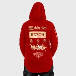 Ride Rich RR GP Scoop Pullover Hoodie {Gold On Red} 7 Ride Rich RR GP Scoop Pullover Hoodie {Gold On Red}