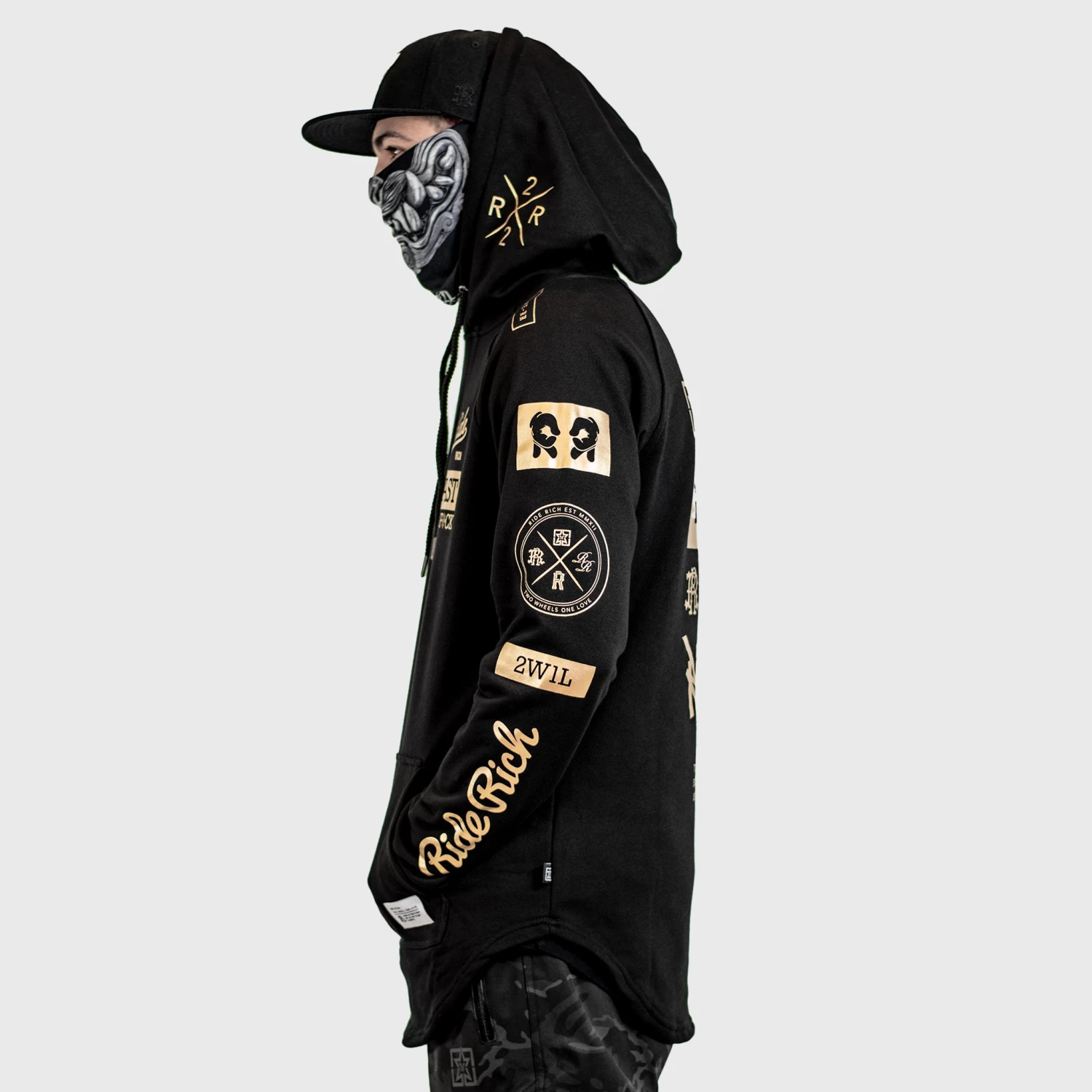 Ride Rich RR GP Scoop Pullover Hoodie {Gold On Black} Premium Collection 5 Ride Rich RR GP Scoop Pullover Hoodie {Gold On Black} Premium Collection