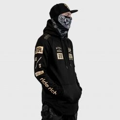 Ride Rich RR GP Scoop Pullover Hoodie {Gold On Black} Premium Collection 13 Ride Rich RR GP Scoop Pullover Hoodie {Gold On Black} Premium Collection