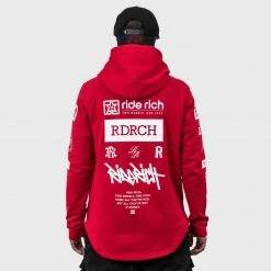 Ride Rich RR GP Scoop Pullover Hoodie {Red}