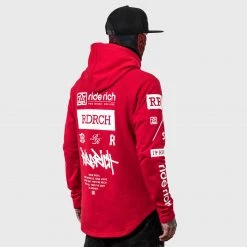 Ride Rich RR GP Scoop Pullover Hoodie {Red}