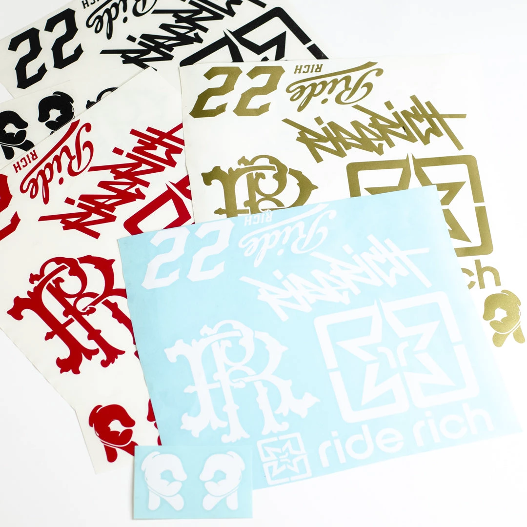Ride Rich Helmet Vinyl Decal Kit 8 Ride Rich Helmet Vinyl Decal Kit