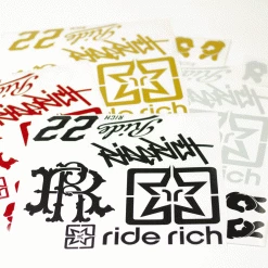 Vinyl Decals & Stickers Reflective Ride Rich Helmet Vinyl Decal Kit 15 Vinyl Decals & Stickers Reflective Ride Rich Helmet Vinyl Decal Kit
