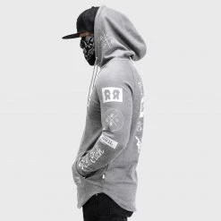 Ride Rich RR GP Scoop Pullover Hoodie {White On Heather Grey} 9 Ride Rich RR GP Scoop Pullover Hoodie {White On Heather Grey}