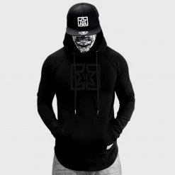 Premium Collection Ride Rich Emblem Scoop Pullover Hoodie {Black On Black}