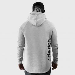 Ride Rich Emblem Scoop Pullover Hoodie {Heather Grey} Premium Collection