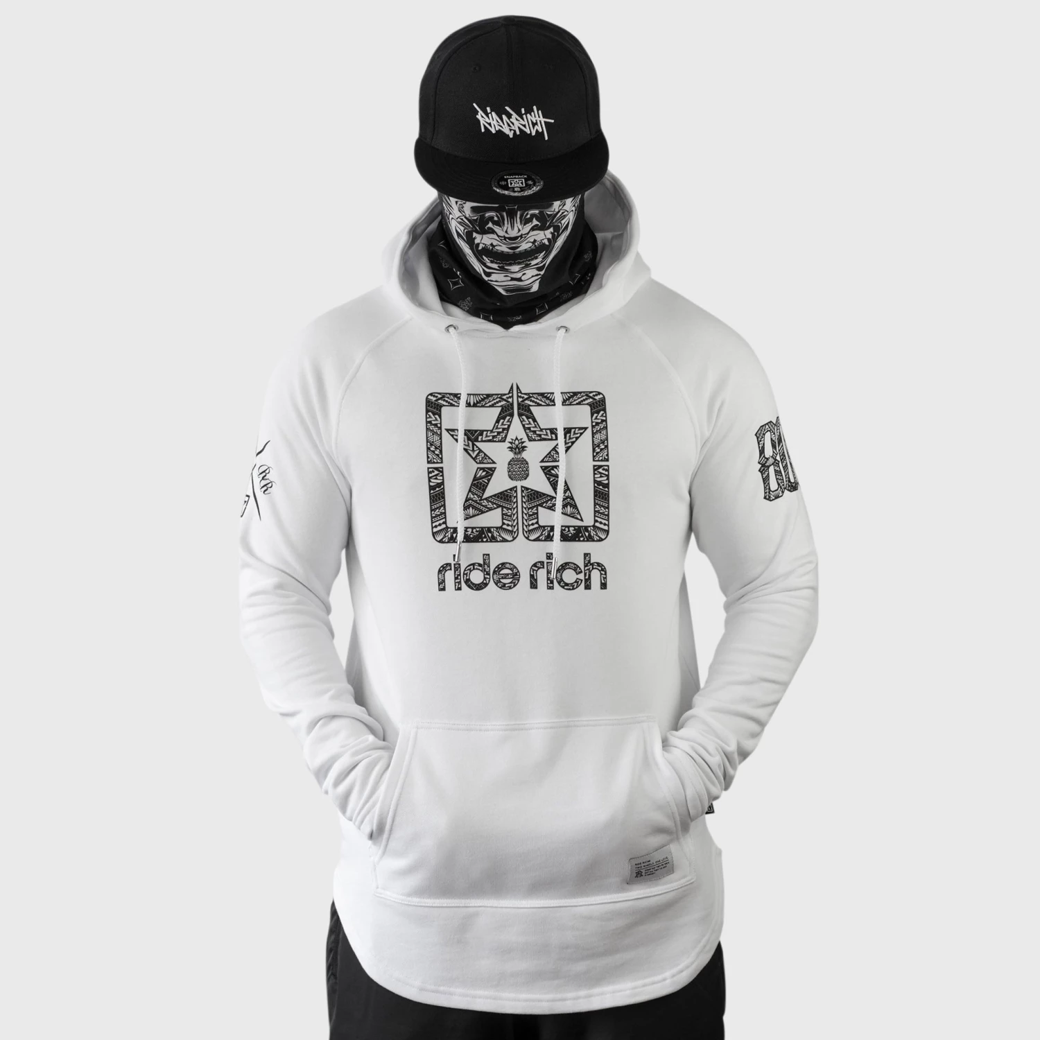 Ride Rich Home Grown 808 Edition Scoop Pullover Hoodie {White} 3 Ride Rich Home Grown 808 Edition Scoop Pullover Hoodie {White}