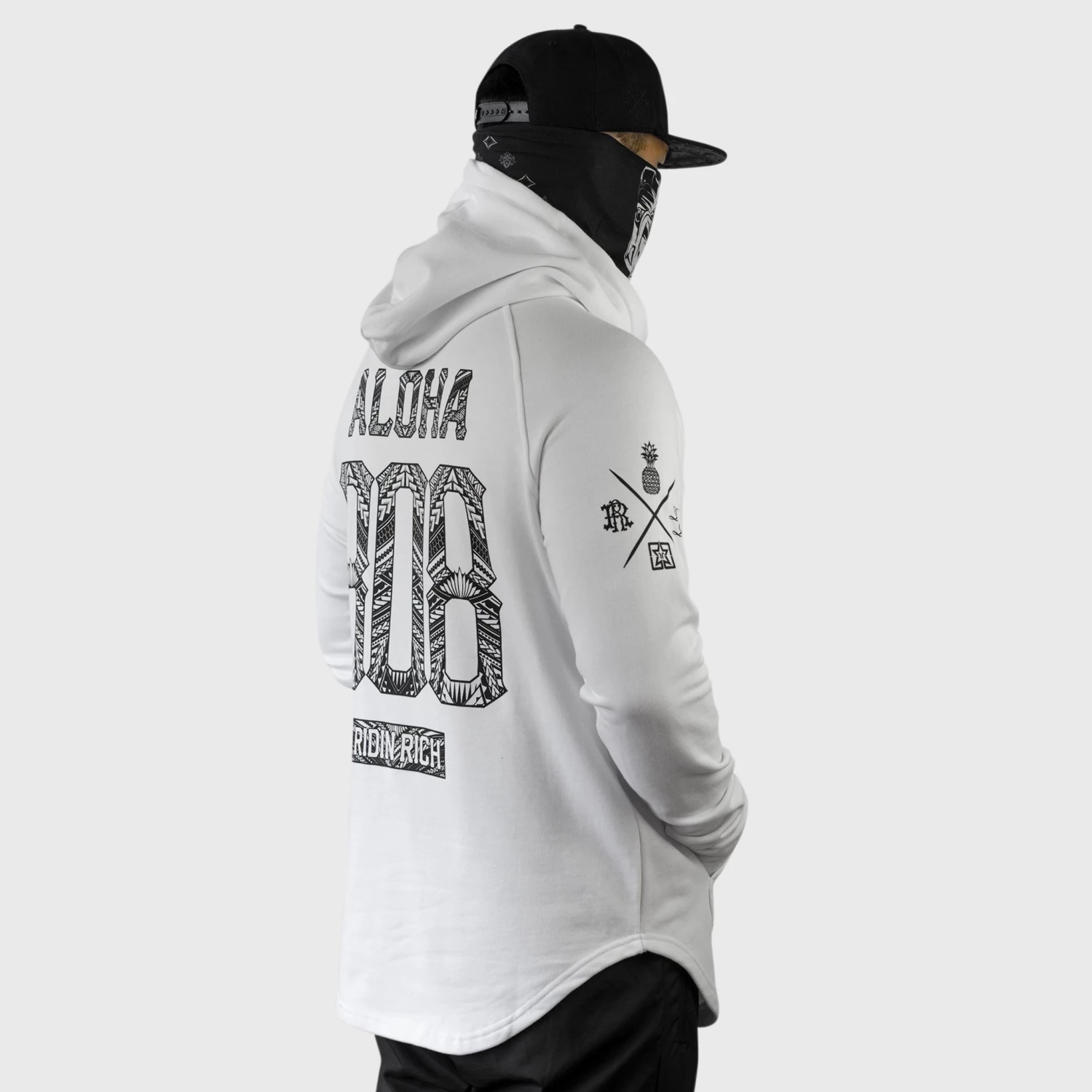 Ride Rich Home Grown 808 Edition Scoop Pullover Hoodie {White} 6 Ride Rich Home Grown 808 Edition Scoop Pullover Hoodie {White}