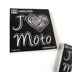 Ride Rich J'adore La Moto Vinyl Sticker {Medium}