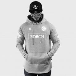 Ride Rich Premium Collection Mad Official Scoop Pullover Hoodie {White On Heather Grey}