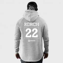 Ride Rich Premium Collection Mad Official Scoop Pullover Hoodie {White On Heather Grey}