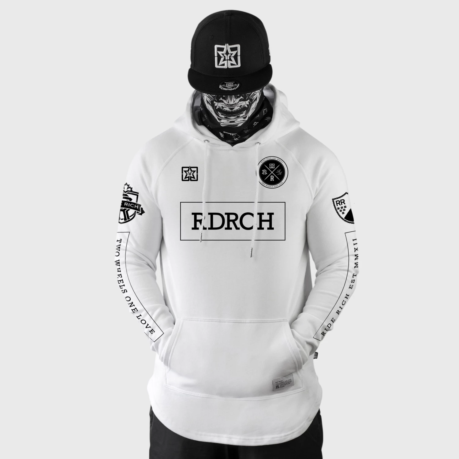 Ride Rich Mad Official Scoop Pullover Hoodie {White} 3 Ride Rich Mad Official Scoop Pullover Hoodie {White}