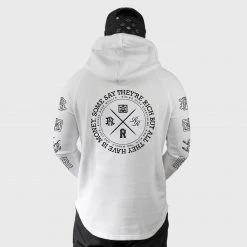 Ride Rich Premium Collection The Motto Scoop Pullover Hoodie {White}