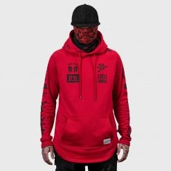 Ride Rich Premium Collection Branded V2 Scoop Pullover Hoodie {Red}