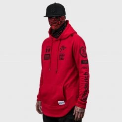 Ride Rich Premium Collection Branded V2 Scoop Pullover Hoodie {Red}