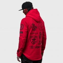 Ride Rich Premium Collection Branded V2 Scoop Pullover Hoodie {Red}
