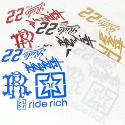 Vinyl Decals & Stickers Reflective Ride Rich Helmet Vinyl Decal Kit 14 Vinyl Decals & Stickers Reflective Ride Rich Helmet Vinyl Decal Kit