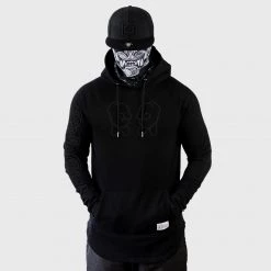 Ride Rich Premium Collection Rep Life On Two {Outline} Scoop Pullover Hoodie {Black On Black}