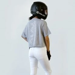 Ride Rich Rep Life On Two {Outline} Crop Tee {Heather Grey}