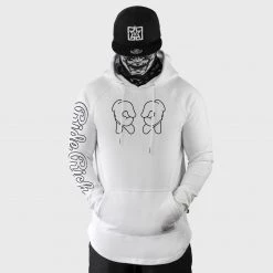 Ride Rich Rep Life On Two {Outline} Scoop Pullover Hoodie {White}