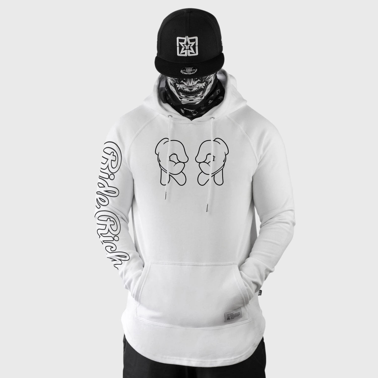 Ride Rich Rep Life On Two {Outline} Scoop Pullover Hoodie {White} 3 Ride Rich Rep Life On Two {Outline} Scoop Pullover Hoodie {White}
