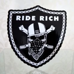 Ride Rich Crest Vinyl Sticker {Large} Vinyl Decals & Stickers