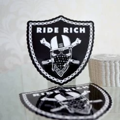 Ride Rich Crest Vinyl Sticker {Medium} Vinyl Decals & Stickers