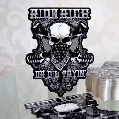 Ride Rich Or Die Tryin' Vinyl Sticker {Medium} Vinyl Decals & Stickers