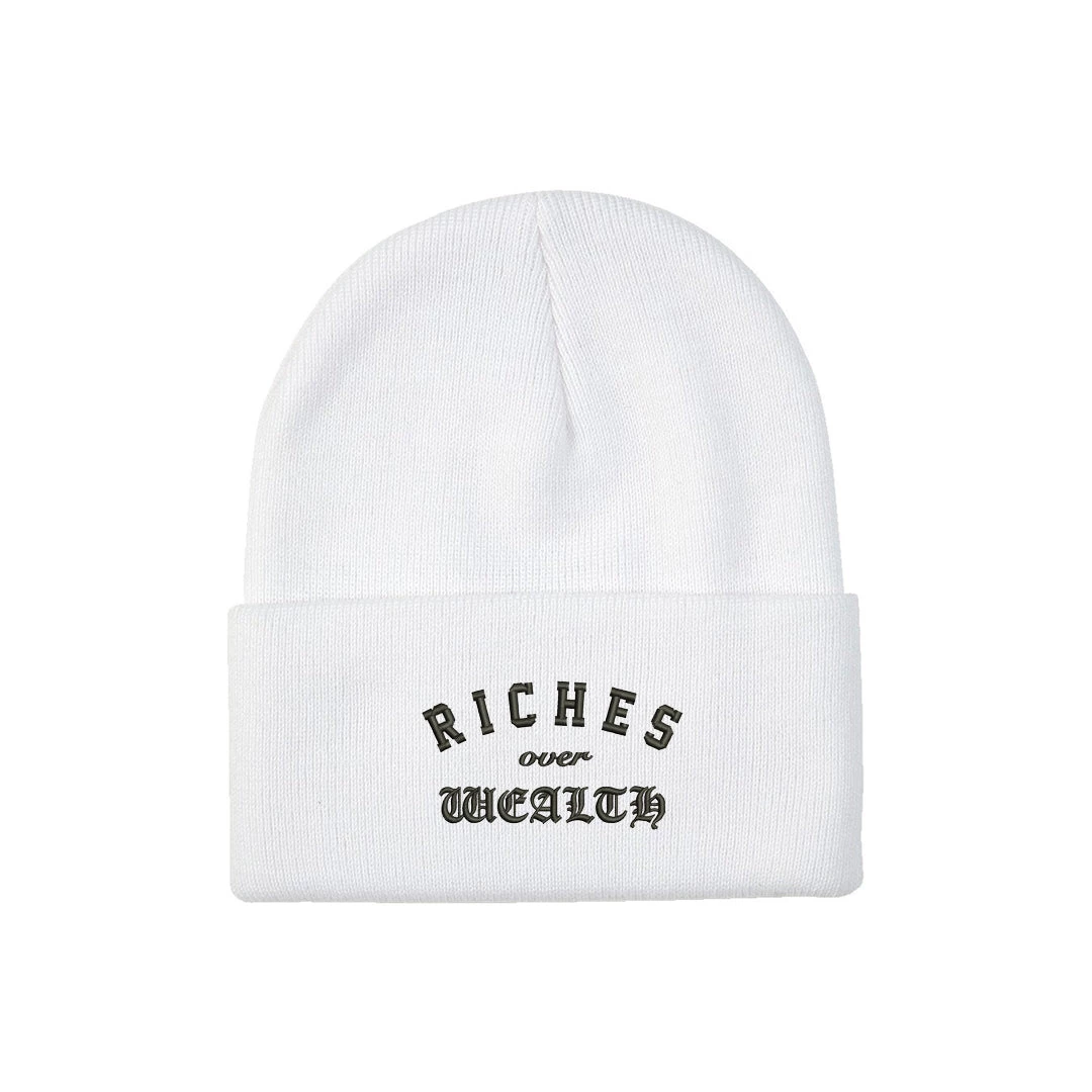 Ride Rich Riches Over Wealth Knit Beanie {White} Accessories 3 Ride Rich Riches Over Wealth Knit Beanie {White} Accessories