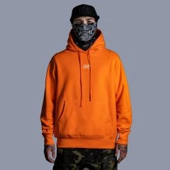 Ride Rich RR Squad Embroidered Pullover Hoodie {Orange} New Arrivals